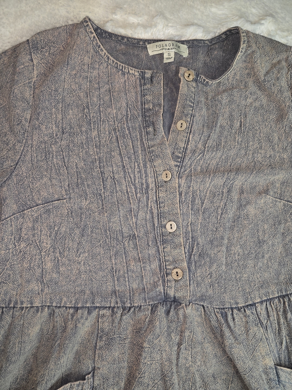 Polagram Taupe Short-Sleeve Corduroy Pocket Dress - Picture 3 of 9